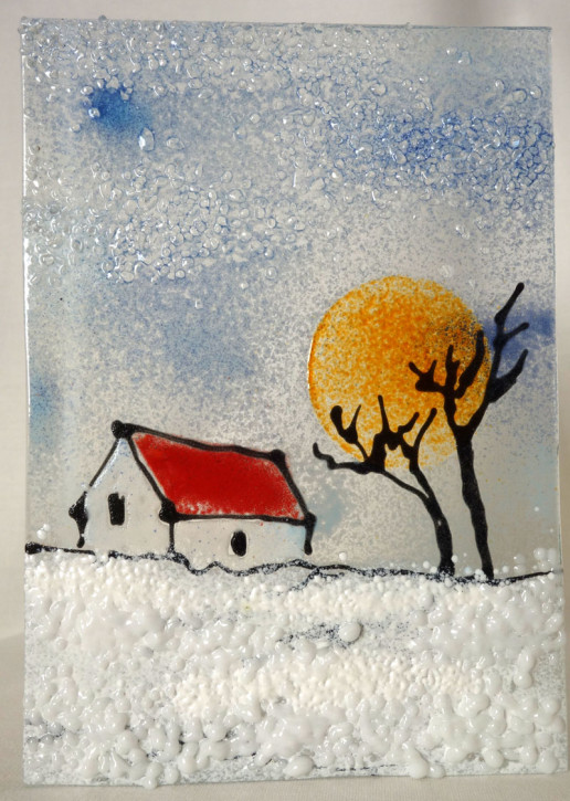 Schneelandschaft 14x10cm